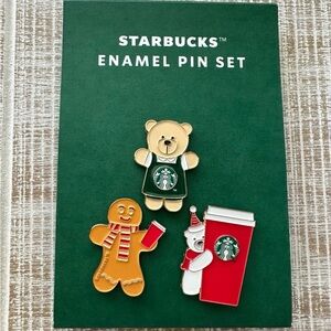 Starbucks Bear and Coffee Cup Enamel Pin Set 2025